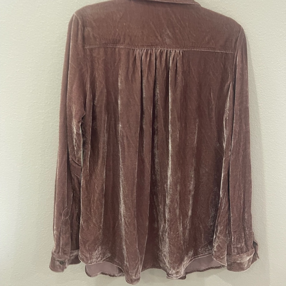 Velvet Button Down Top - image 3